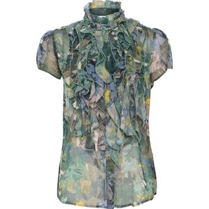 Saint Tropez LiljaSZ Crinkle SS Shirt Dames Blouse - Maat L
