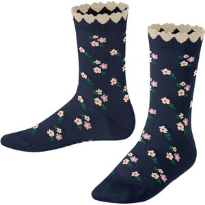 FALKE - Ditsy Flowers - Katoenen Sokken - Blauw - Maat 19-22