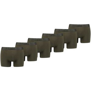 Levi's Boxershorts - Melange WB Organic Cotton - 6-pack heren boxershorts - Khaki - Maat S