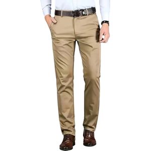 Nivard Pantalon Heren - Chino - Golfbroek - Nette Broek - Elastische Tailleband - Volwassenen - Khaki - 44