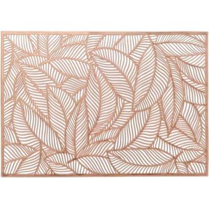 Unique Living Placemat Nissa - 1x - brons bladmotief - 30 x 45 cm - tafeldecoratie
