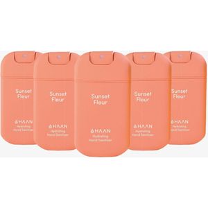 HAAN Hydrating Hand Sanitizer - Handzeep - Desinfecterend - 5pack Sunset Fleur Spray 30ml - Navulbaar