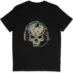 Skull DJ T Shirt Heren Dames - Muziek - Zwart - M