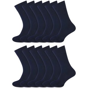 Bamboe sokken | Voor gevoelige huid | Merk: Basset | Kleur: Blauw | Maat: 35 t/m 46 | 12 Paar