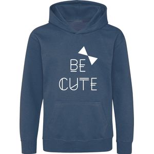 Be Friends Hoodie - Be cute - Kinderen - Blauw - Maat 7-8 jaar
