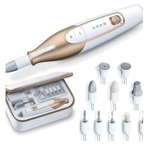 WNHB® Pedicureset Elektrische Nagelfrees 10-Delig - Professionele Nagelverzorging met Opbergtas RVS Wit