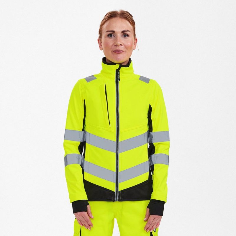 Engel - 1156-237 - Softshell Jack - Hi-vis Yellow / Black - Dames