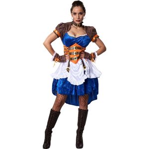 dressforfun - Steampunk avonturierster S - verkleedkleding kostuum halloween verkleden feestkleding carnavalskleding carnaval feestkledij partykleding - 302305