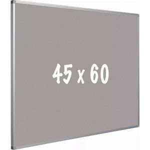 Prikbord kurk PRO Valenzuela - Aluminium frame - Eenvoudige montage - Punaises - Grijs - Prikborden - 45x60cm