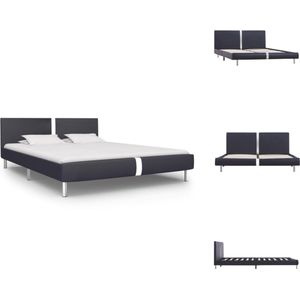 vidaXL Bedframe Zwart - Klassiek design - Gepoedercoat ijzeren frame - MDF en stalen poten - Geschikt voor matras van 120 x 200 cm - 211 x 125 x 70 cm (L x B x H) - Slaaphoogte 23 cm - Bed