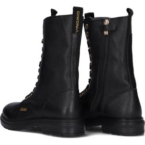 Vingino Julia Xhi Veterboots - Laarzen Met Veters - Meisjes - Zwart - Maat 30