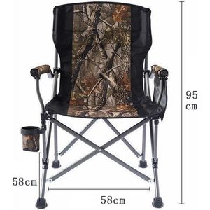 Campingstoel - Strandstoel - Vissersstoel - Visstoel - Rugleuning - Opvouwbare stoel - Camouflage