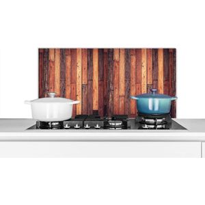 Spatscherm keuken 80x40 cm - Kookplaat achterwand Plank - Vintage - Patroon - Muurbeschermer - Spatwand fornuis - Hoogwaardig aluminium