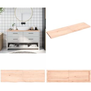 vidaXL Wastafelblad 140x40x(2-4) cm onbehandeld massief hout - Wastafelblad - Wastafelbladen - Blad Voor Wastafel - Tafelblad