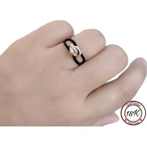 Soraro Tricolor Ring | Zwart | 18K Goldplated| Soraro Ringen | Cadeau voor haar | verjaardag vrouw | Vaderdag | Vaderdag Cadeau