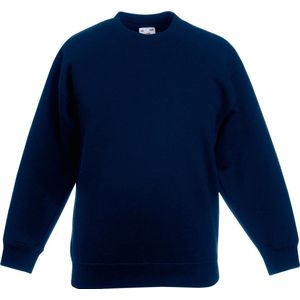 Fruit of the Loom - Kinder Classic Set-In Sweater - Donkerblauw - 110-116