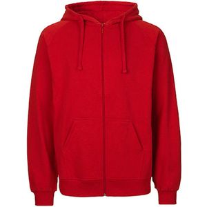 Fairtrade Men's Zip Hoodie met capuchon Red - S