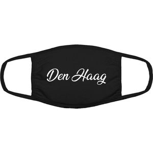Den Haag mondkapje | gezichtsmasker | bescherming | bedrukt | s gravenhage | Zwart mondmasker van katoen, uitwasbaar & herbruikbaar. Geschikt voor OV