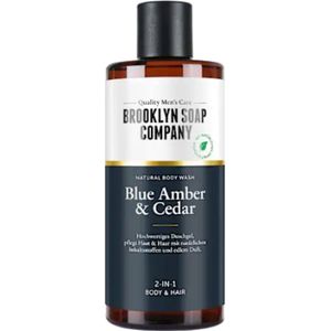Brooklyn Soap Company - Body Wash Blue Amber & Cedar | 1x 300ml - Een moderne interpretatie van mannelijke sensualiteit