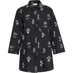 usha - Hemd - Katoen - Met Bloemenborduursel - Lange Mouwen