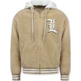 Teddy Jas Heren met Capuchon - Oversized Baseball Jacket - Tussenjas Heren - 537 - Bruin