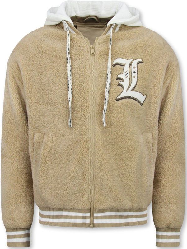 Teddy Jas Heren met Capuchon - Oversized Baseball Jacket - Tussenjas Heren - 537 - Bruin
