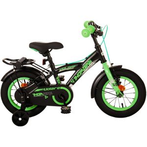 Volare Thombike Kinderfiets - Jongens - 12 inch - Zwart Groen - Twee Handremmen