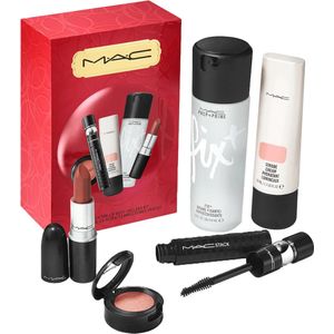 M.A.C A COCKTAIL OF BEST-SELLERS KIT 5-Set Matte Lipstick + Eye Shadow + Strobe Cream + Mascara + Fix+