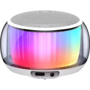 AnyPrice® Neon Speaker Wit - Draadloze Bluetooth Mini Speakers - Flame Light - Kleine Luidspreker voor PC - LED RGB Verlichting - Inclusief USB-C Kabel