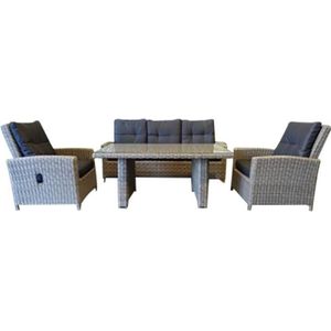 San Marino stoel-bank dining loungeset verstelbaar 6-delig  grijs