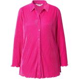 MIAMODA - Dames - Geplooide blouse A-lijn wijde lange mouwen - Hibiscusrood - Maat 42