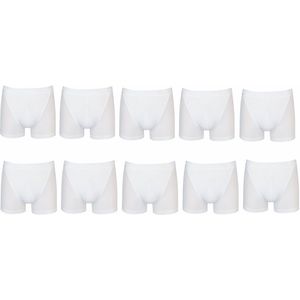10-Pack Heren Boxershort Rib Beeren Young Wit korte pijp- maat M