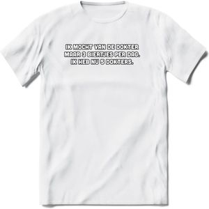 Ik Mocht Van De Dokter Maar 3 Biertjes Per Dag T-Shirt | Bier Kleding | Feest | Drank | Grappig Verjaardag Cadeau | - Wit - L