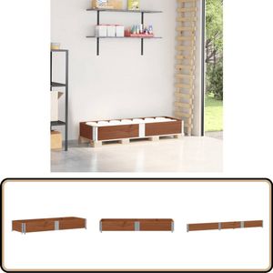 vidaXL Palletopzetrand - 150x50 cm - Grenenhout - Bruin Pallet Rand - Houten Pallet Rand - Pallethoek - Pallet Accessoires - Grens Hout