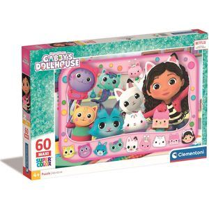 Clementoni Supercolor – Gabby’s Poppenhuis – Legpuzzel voor Kinderen – 60 stukjes – 62 x 42 cm – Kinderpuzzels 4+ Jaar