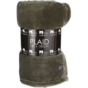 Mica Decorations Famke Fleece Plaid - L180 x B130 cm - Donkergroen