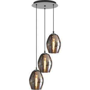 EGLO Estanys Hanglamp - Ø45 cm - E27 - Rookglas - Grijs/Zwart