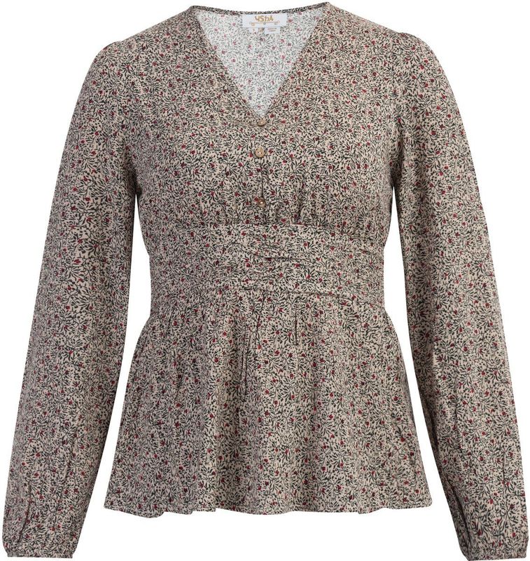 usha - Tunika - Korte Mouwen - V-Ausschnitt - Bloemenpatroon