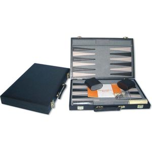 Backgammon Koffer 46 Cm. Zwart Effen HOT Games