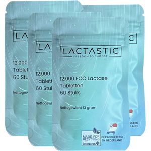 Lactastic Lactase Tabletten - 12000 FCC 240 Tabletten voordeelpak