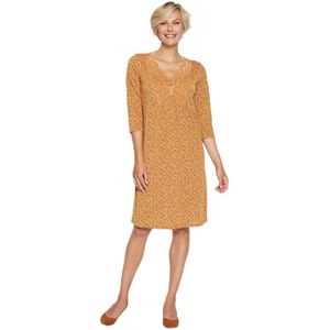 Bedrukte jurk met kanten juk