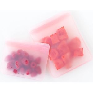 Bumkins - Siliconen herbruikbare zakjes (2 stuks) - Roze Jelly