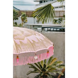 Bali parasol - pink goud - 250 cm vol gouden beschildering