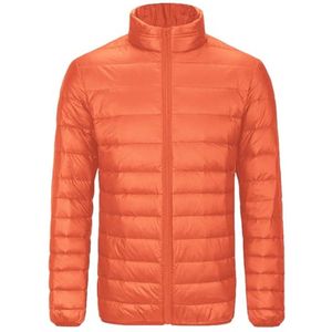 Plus Size Heren Winter Gewatteerde Puffer Jacket met Stand Kraag en Multi Zakken (S-7XL)