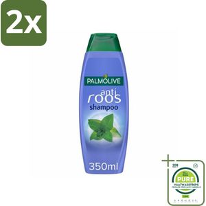 Palmolive Naturals - Shampoo - Anti-Roos - Wilde Munt - Verfrissend - 350 ml - Voordeelverpakking - 2 stuks - Anti-roos shampoo - Wilde munt shampoo
