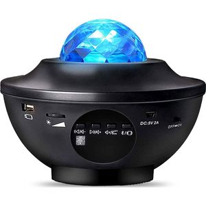 iMoshion Sterren Projector - Projector Sterrenhemel met 10 lichtstanden - Nachtlampje / Sterrenprojector Kinderen - Galaxy Projector met Muziek - Inclusief Afstandsbediening en Oplaadkabel