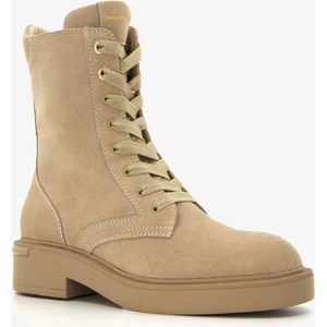 Hush Puppies suede dames veterboots beige - Maat 39 - Echt leer