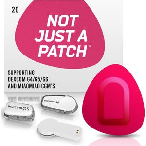 Not Just A Patch - Pink Patch - Sensor patch pleister for Dexcom or MiaoMiao Libre – 20 pack – M (maat)