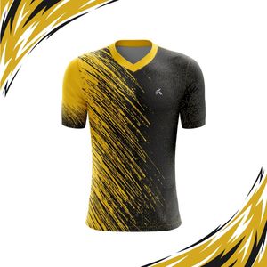 KZ Athletes - Yellow Strike - Sportshirt - Geel - Zwart - Maat M - Polyester - Uniseks - Sport