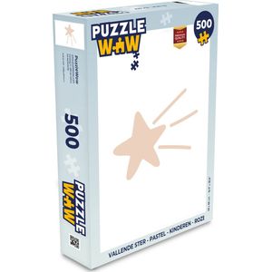 Puzzel Vallende ster - Pastel - Kinderen - Roze - Kids - Legpuzzel - Puzzel 500 stukjes